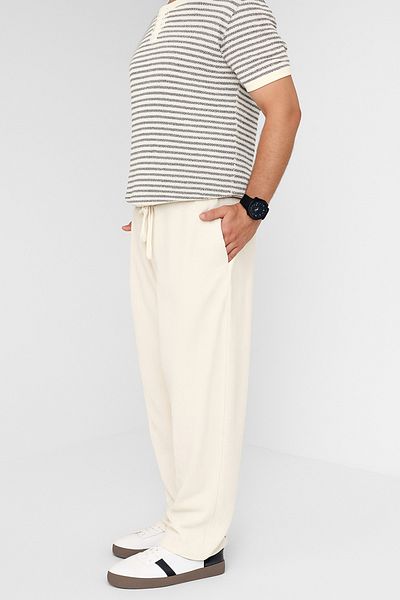 FREZZBİ Unisex Ribbed Loose Cut Baggy Trousers - Comfortable Fit - Casual Style