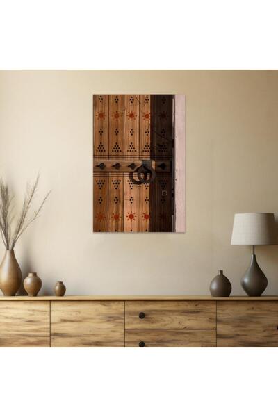 4gdran لوحة قماشية بتصميم الفن النجدي مع برواز خشبي مخفي