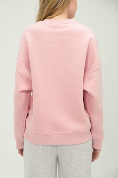 The Champ Clothing Γυναικείο Teddy Bear με στάμπα ροζ 3 νήματα με ριχτάρι φούτερ με λαιμόκοψη, βαμβακερή επένδυση