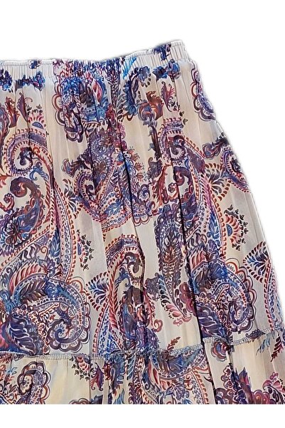 NiLi Colorful Patterned Lined Chiffon Skirt