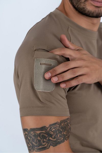 NkyÜniforma Men's Tactical Pocket Detailed T-Shirt – Zippered Sleeve Pocket, Outdoor Sports T-Shirt