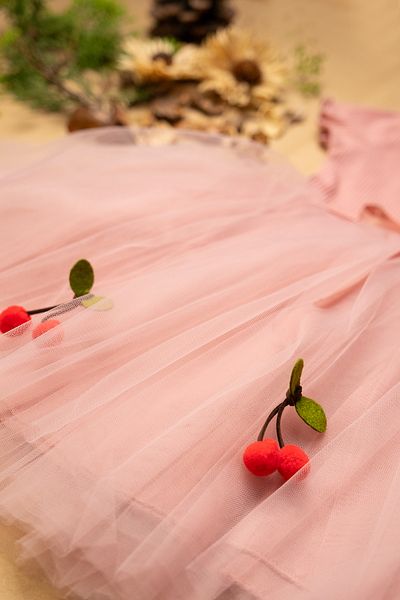 Veniem Rochie Tutu Rose uscată cu cireșe