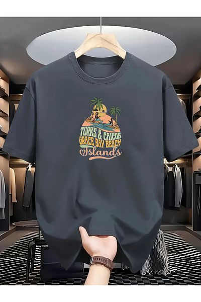 ModaQamar Turks & Caicos Islands Unisex Crew Neck Oversize Tshirt