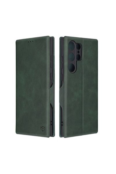 dalip Protective Flip Cover Case compatible with Samsung Galaxy S23 Ultra, leather, Green