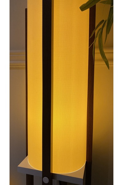 Turkish Home Wooden floor lamp - brown and white
