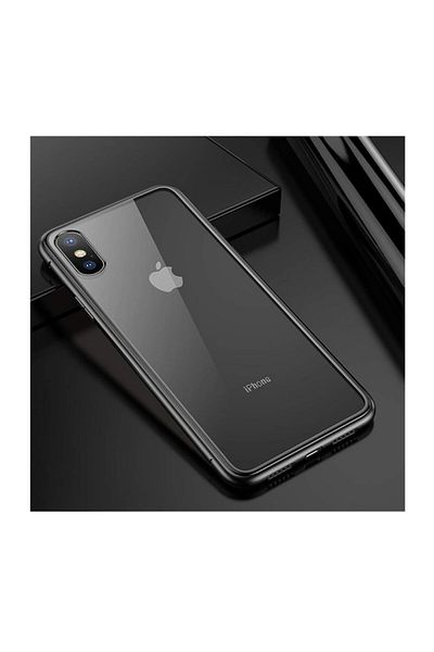 Macomi Carcasă magnetică premium pentru iPhone XR cu ramă metalică și spate din sticlă securizată, transparentă