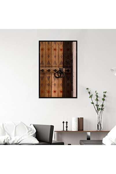 SND لوحة قماشية بتصميم الفن النجدي مع برواز أسود مجوف