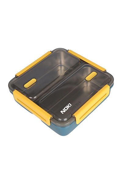 Noki Stainless Steel Nutrition Food Container Double Compartment Rectangular 1100 ml