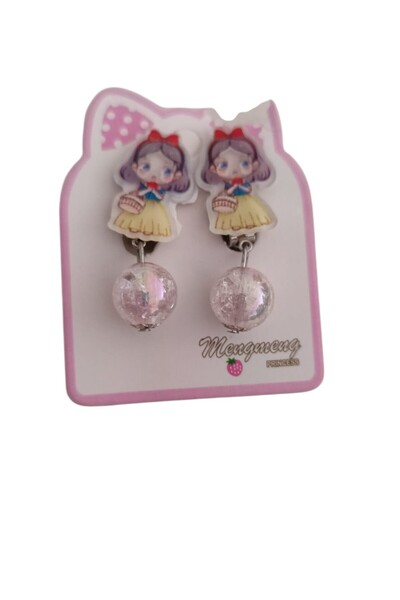 FAMEMUS ACCESSORY Cute Disney Princess Figure with Glitter Inside and Hanging Beads Clip