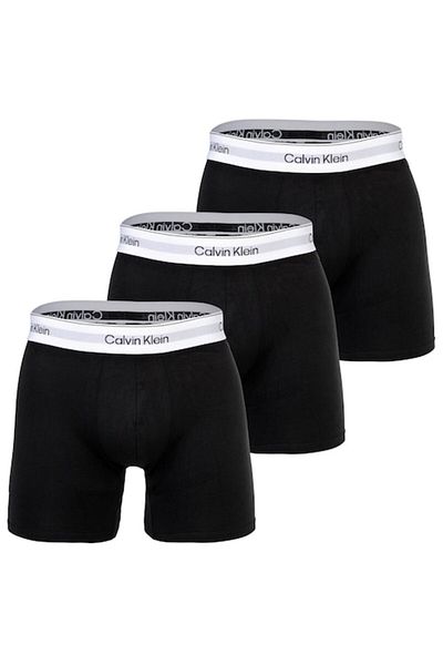 Calvin Klein , Set de boxeri cu banda logo in talie - 3 perechi, Alb, Negru, 4XL