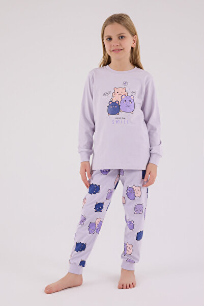 Rolypoly Kız Çocuk Mor Pijama Takımı