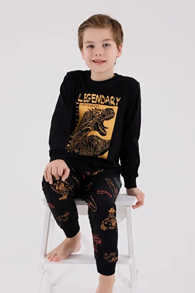 Rolypoly Boy's Black Pajama Set