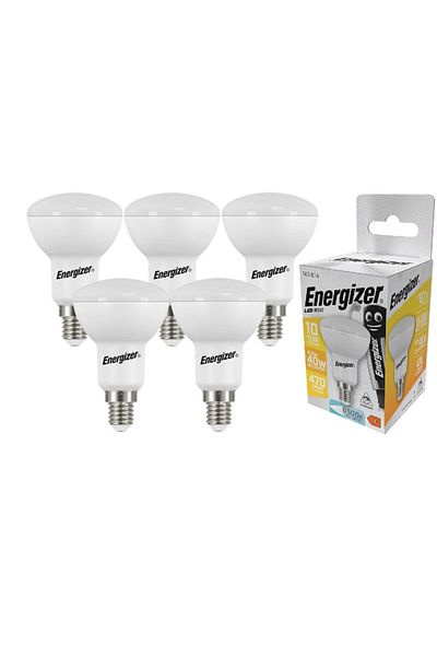 Energizer Set 5 becuri LED Energizer, R50, E14, 4.9W, 470 lumeni, 6500K, lumina rece, clasa energetica F