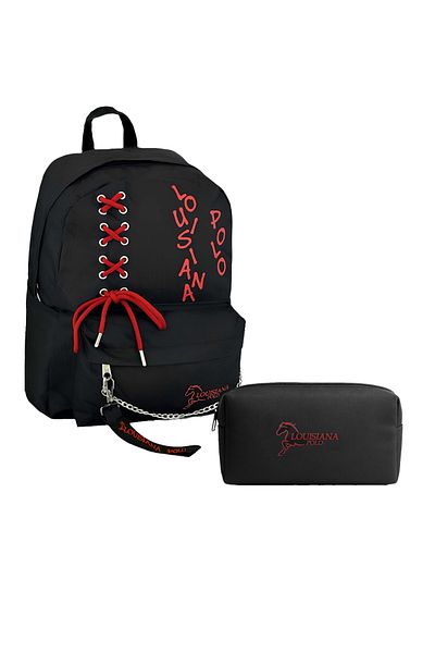 louisiana polo School Set – Backpack + Pen Holder Red 1141
