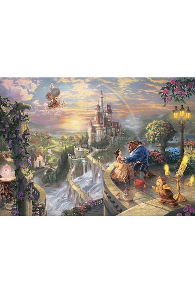 Schmidt Puzzle 500 pieces - Thomas Kinkade: Beauty And Beast, metal box