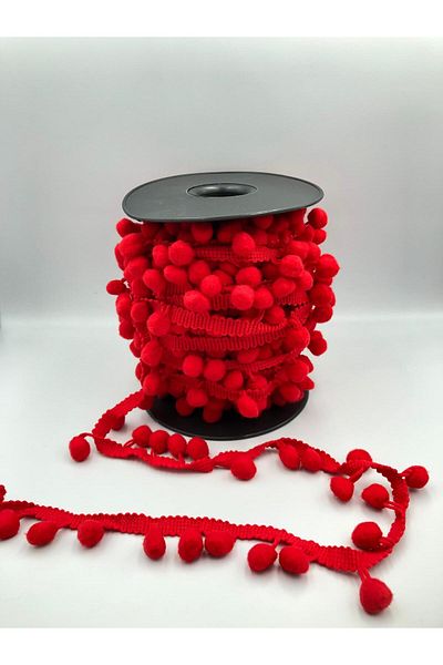 DUCK HOBY 3 Meters Ribbon Pompom Decorative Ribbon Meter Pompom Colorful Pompom