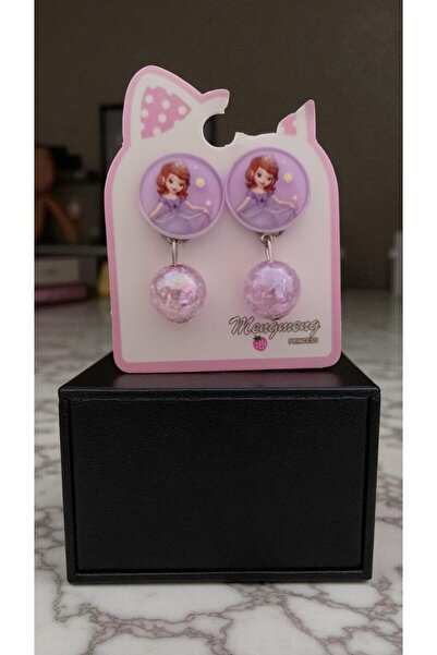 FAMEMUS ACCESSORY أقراط ديزني برينسيس بمشبك مزينة بخرز لامع من الداخل