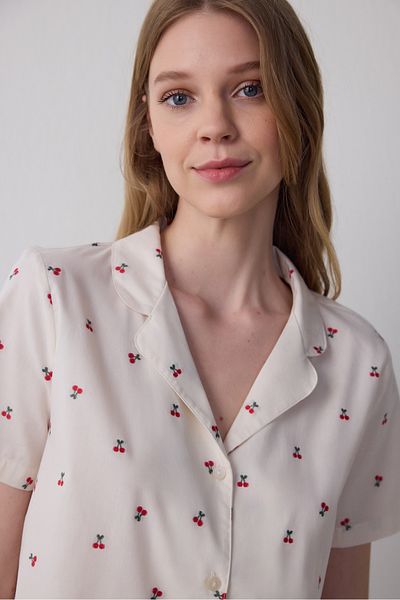 Penti Комплект пижама Ellie с къси ризи и къси панталони Off White