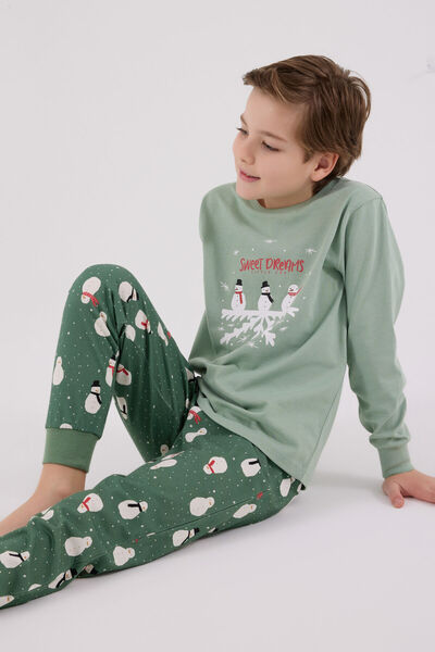 Rolypoly Erkek Çocuk Yeşil Pijama Takımı