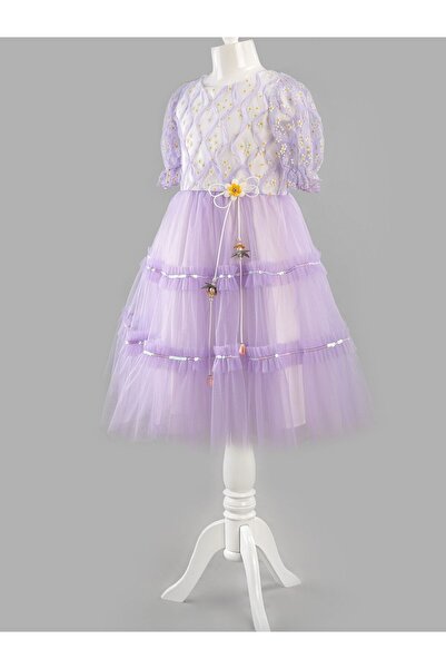 Cherrys Bebek Papatyalı Tül Kız Bebek Elbise
