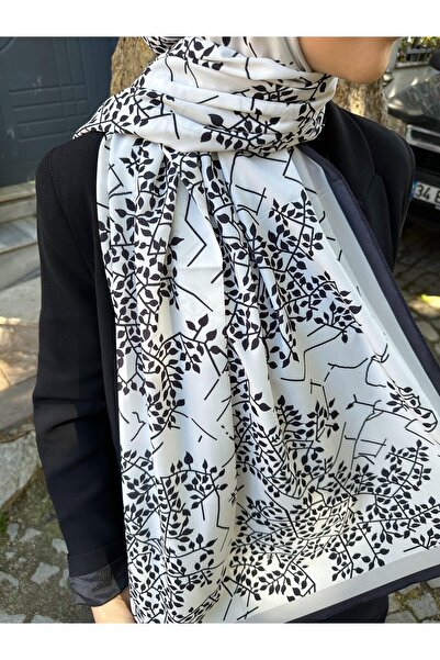 KUQOS Σάλι με ριγέ λουλουδάτο σχέδιο