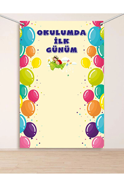 heptex Okulumda İlk Günüm Hatıra Fotoğraf Panosu Branda 100x150