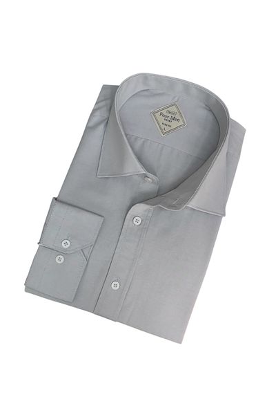 GÖMLEK GALERİSİ Slim Fit Slim Fit Plain Long Sleeve Men's Shirt