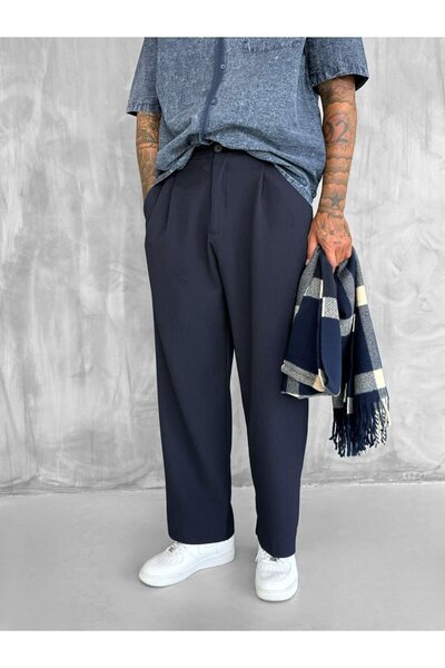ablukaonline Erkek Fitilli Baggy Pantolon Lacivert