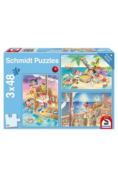 Schmidt Puzzle - Pirate gangs, 3x48 pieces, includes 1 poster