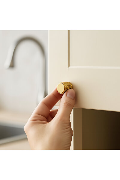 Badem10 Μονή βίδα ριγέ πολυτελές χρυσό κουμπί μεταλλική λαβή συρτάρι Έπιπλα ντουλάπας κουζίνας Λαβή ντουλάπας