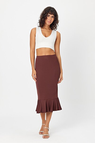 ALEXANDERGARDI Women's Ruffle Detailed Elastic Waist Skirt
