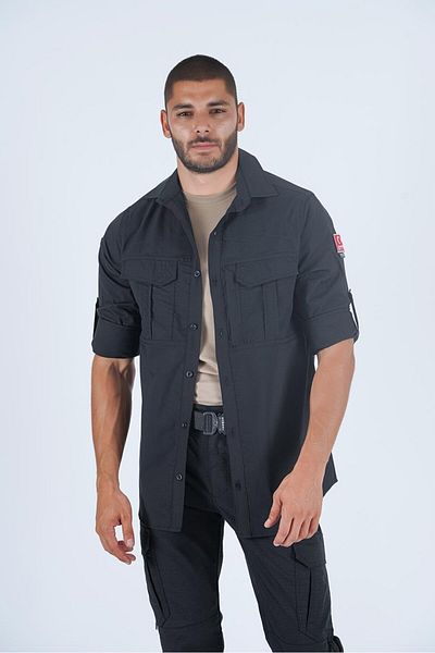 NkyÜniforma Men's Tactical Outdoor Shirt – Zippered Pocket, Air Hole