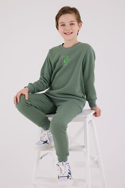 Rolypoly Boy's Green Tracksuit Set