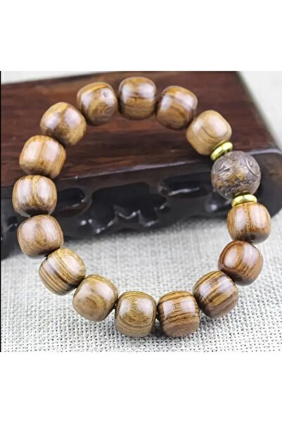 ORGANICYOU QUINGDA Sandal Ağacı Tesbih Bilekliği, Rahat Ahşap Boncuklu Bileklik Erkekler ve Kadınlar