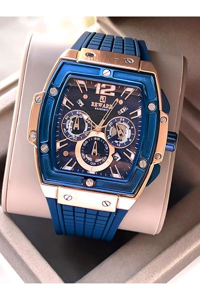 Reward Silicone Cord Inner Functions Active 5 Atm Water Resistant Men's Wrist Watch Vs.Blkt.0507
