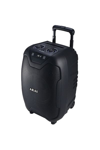 AKAI ABTS-X10 Plus Portable Speaker, 50 W, Bluetooth, USB, FM Radio, Wireless Microphone, Black