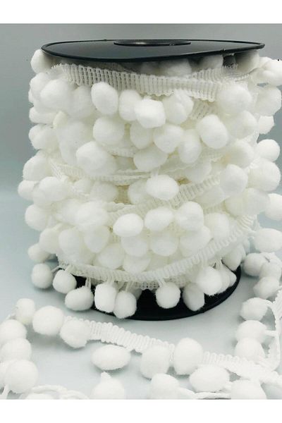 DUCK HOBY 3 Meters Ribbon Pompom Decorative Ribbon Meter Pompom Colorful Pompom