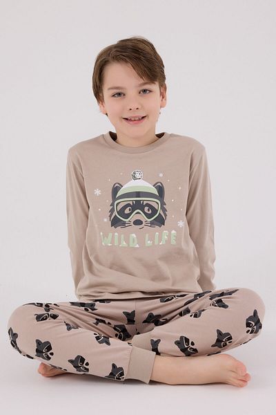Rolypoly Set pijamale maro pentru băiat