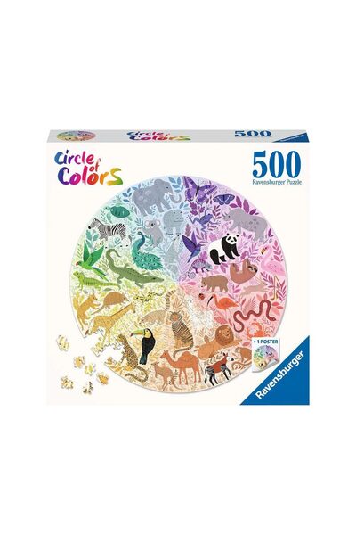 RAVENSBURGER Puzzle 500 piese rotund - Circle of Colors - Animals