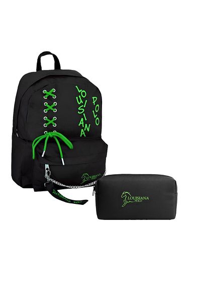 louisiana polo School Set – Backpack + Pen Holder Green 1141