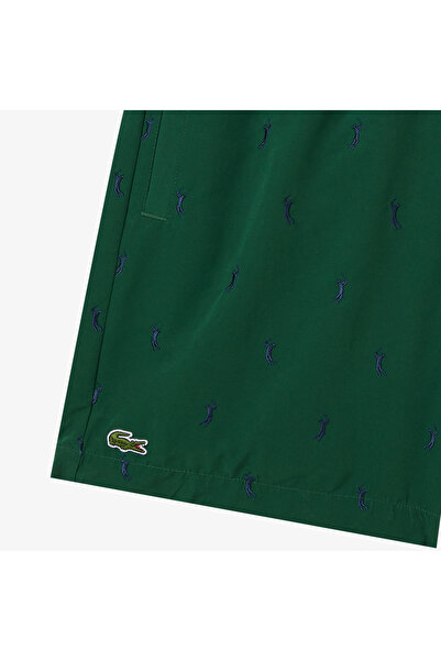 Lacoste Erkek Regular Fit Desenli Yeşil Mayo