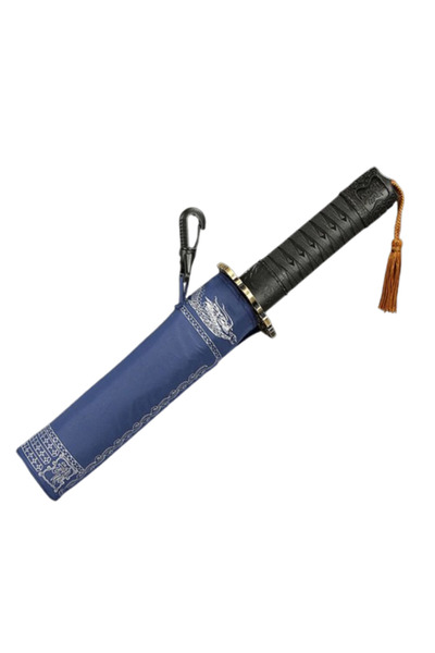 Choice مظلة زرقاء أوتوماتيكية قابلة للطي بتصميم سيف الساموراي الإبداعي، مظلة ...