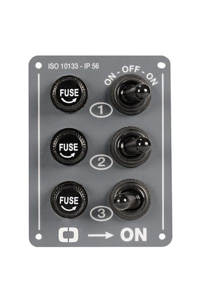 OSCULATI Panou de control vertical electric cu 3 întrerupătoare, capac de cauciuc