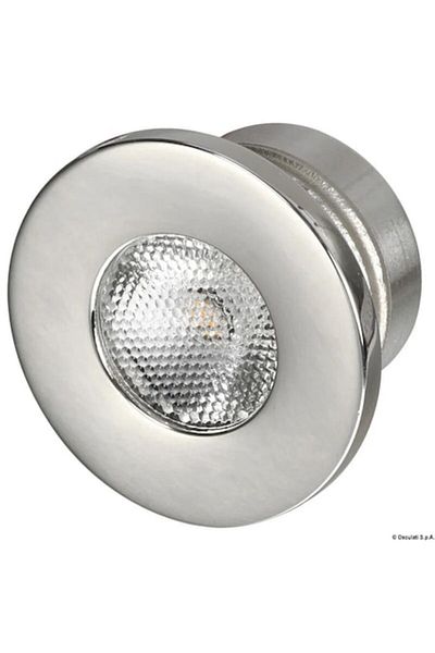 OSCULATI LED Ceiling Light with Embedded Mounting, Round, Front Orientation, White, Stainless Steel Body AISI