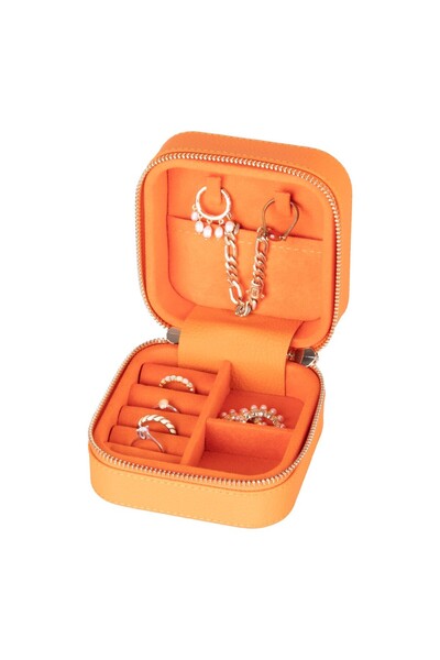 PLM Real Leather Travel Size Jewelry Organizer Box, Jewellery Accessory Case,...