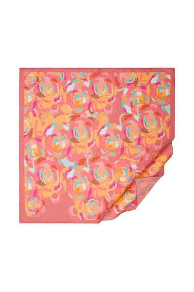 ipekevi Eșarfă cu model de flori emoționale Dusty Rose