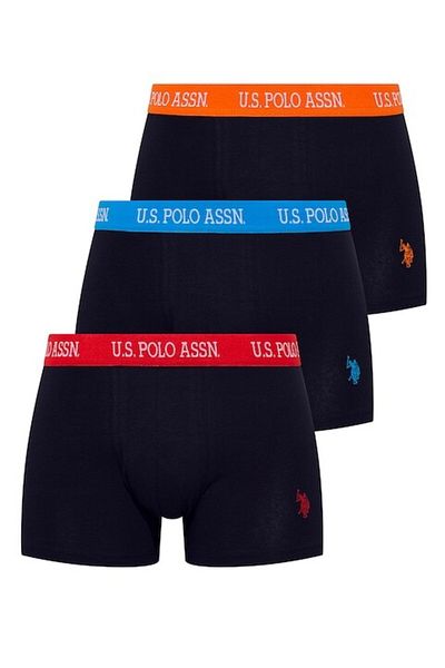U.S. Polo Assn. U.S. Polo Assn., Cotton Blend Boxer Briefs with Logo Tape - 3 Pairs, Navy, XXL