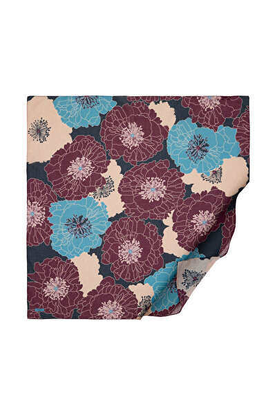 ipekevi Eșarfă din bumbac bej burgundă 1413