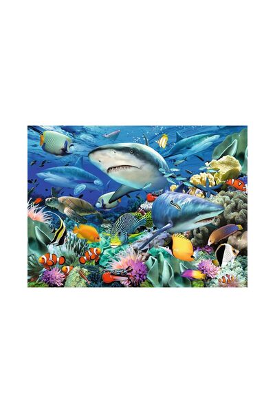 RAVENSBURGER Puzzle - Reef of the Sharks, 100 piese XXL