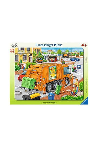 RAVENSBURGER Puzzle - Masina De Colectat Gunoi, 35 piese